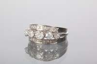 Lot 1379 - DIAMOND FIVE STONE RING the graduated...