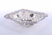 Lot 359 - LATE VICTORIAN SQUARE SILVER COMPORT maker...