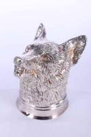 Lot 361 - MODERN SILVER FOX STIRRUP CUP Comyns of London...
