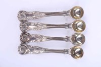 Lot 364 - MATCHED SET OF FOUR SILVER KINGS PATTERN SALT...