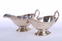 Lot 365 - PAIR OF GEORGE V SILVER SAUCE BOATS maker...