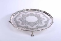 Lot 367 - VICTORIAN SILVER SALVER maker Thomas Bradbury...