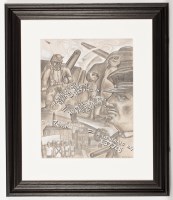 Lot 1710 - * PETER HOWSON OBE, NHS pastel and charcoal,...