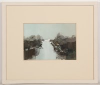 Lot 1711 - * ETHEL WALKER, MISTY CANAL gouache on paper,...