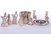 Lot 368 - NINE MODERN BEATRIX POTTER CHARACTER SILVER...
