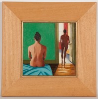 Lot 1722 - * LESLEY BANKS, DOUBLE NUDE oil on board,...