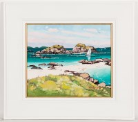 Lot 1734 - FRANK COLCLOUGH, SAILING OFF FIDDEN - ISLE OF...