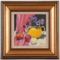 Lot 1752 - ANDREW CROSS, STILL LIFE WITH TEAPOT oil on...