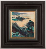 Lot 1761 - * TOM WATT, ROCKY FORESHORE oil on board,...
