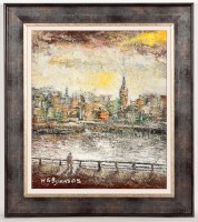 Lot 1763 - * HUGH GERARD BYARS, THE CLYDE oil on board,...