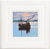 Lot 1766 - FRANK COLCLOUGH, SUNSET - LOCH FYNE oil on...