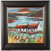 Lot 1768 - HELEN MCDONALD MATHIE, EVENING ASSYNT oil on...