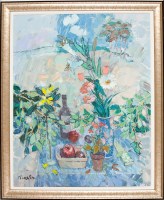 Lot 1823 - DONALD MANSON, SUMMER TABLE oil on canvas,...