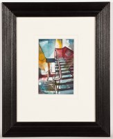 Lot 1873 - BRYAN EVANS, YELLOW AND RED watercolour and...
