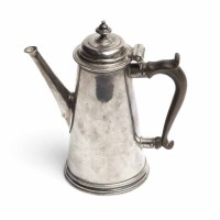 Lot 386 - GEORGE II SMALL SILVER COFFEE POT maker's mark...