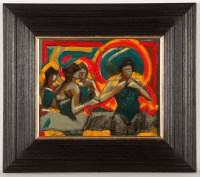 Lot 1940 - * JAMIE O'DEA, WAITING FOR THE CURTAIN oil on...