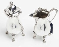 Lot 390A - MODERN SILVER SUGAR CASTER AND CREAM JUG maker...