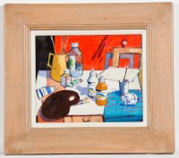 Lot 1704 - JAMES ORR, STUDIO TABLE acrylic on board,...