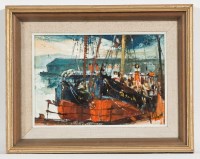 Lot 1743 - * JAMES WATT RGI, EAST INDIA HARBOUR oil on...