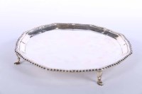 Lot 398 - GEORGE V SILVER WAITER maker Johnson, Walker &...