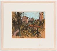 Lot 1777 - * ANNE ANDERSON, THE VILLAGE pastel on paper,...