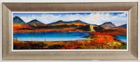 Lot 1797 - * TRACY WEIR, RED CUILLINS, ISLE OF SKYE oil...