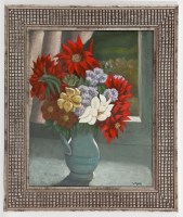 Lot 1802 - * DAVID VANGO, STILL OF LIFE FLOWERS oil on...