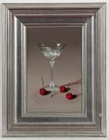 Lot 1813 - * CASAS, STILL LIFE WITH COCKTAIL AND CHERRIES...