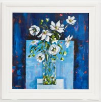 Lot 1855 - LYNNE JOHNSTONE, CHEERY WHITE BUNCH oil on...