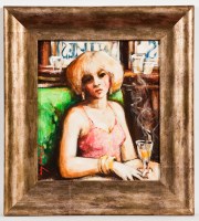 Lot 1878 - * MARY GALLAGHER, UNTITLED acrylic on board,...