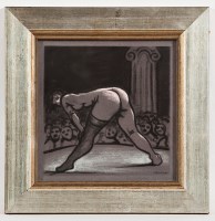 Lot 1910 - * PETER HOWSON OBE, TRUFFLES DANCER pastel on...