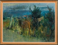 Lot 1916 - * MARGARET HORNER, SCILLONIAN LANDSCAPE oil on...