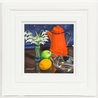 Lot 1935 - FRANK COLCLOUGH, SNOWDROPS & COFFEE POT STUDY...