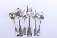 Lot 422 - LOT OF GEORGIAN AND VICTORIAN SILVER FLATWARE...