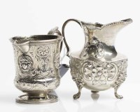 Lot 428 - WILLIAM IV SILVER CREAM JUG maker John James...