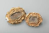 Lot 1137 - TWO VICTORIAN BROOCHES both of overall oval...