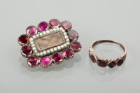 Lot 1139 - NINETEENTH CENTURY FOILED GARNET BROOCH the...