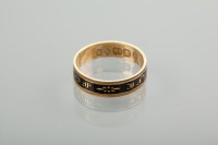 Lot 1156 - EARLY VICTORIAN MOURNING RING enamelled in...