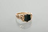 Lot 1162 - GENTLEMAN'S BLOODSTONE SET SIGNET RING set...