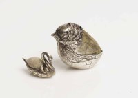 Lot 445 - EDWARDIAN NOVELTY SILVER CHICK PIN CUSHION...