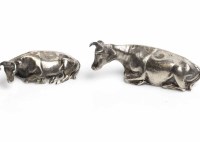 Lot 446 - VICTORIAN NOVELTY SILVER COW FIGURE maker...