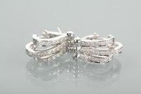 Lot 1190 - PAIR OF DIAMOND SET EARRINGS each formed by...