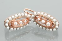 Lot 1192 - PAIR OF EDWARDIAN STYLE EARRINGS set with seed...