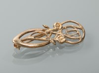 Lot 1197 - ORTAK NINE CARAT GOLD MACKINTOSH STYLE BROOCH...