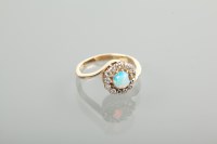 Lot 1203 - LATE VICTORIAN OPAL AND DIAMOND RING the...