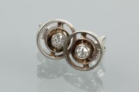 Lot 1219 - PAIR OF EDWARDIAN DIAMOND STUD EARRINGS each...