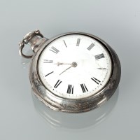 Lot 1030 - NINETEENTH CENTURY SILVER PAIR CASED WATCH BY...