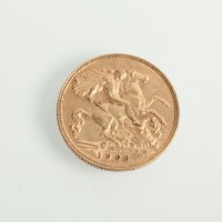 Lot 1035 - HALF SOVEREIGN DATED 1908