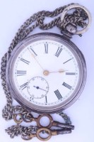 Lot 867 - GENTLEMAN'S STERLING SILVER OPEN FACE FUSEE...