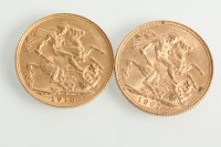 Lot 1063 - TWO SOVEREIGNS DATED 1907 AND 1910